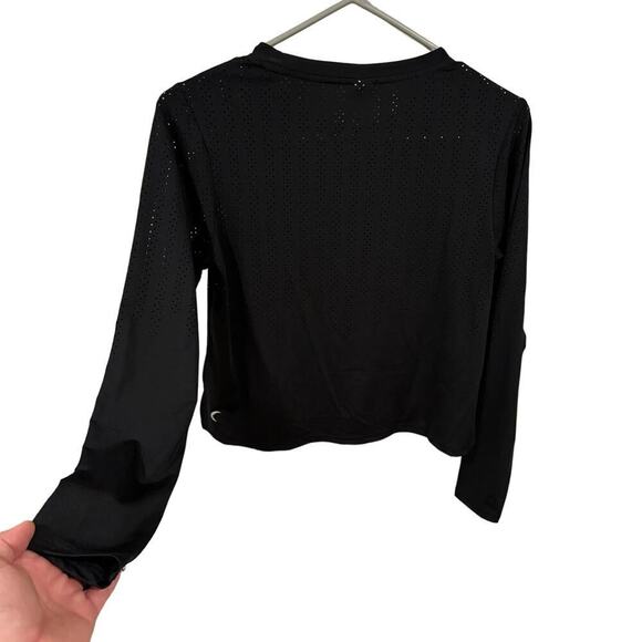 Zyia Active Chillcicle Crop Top Long Sleeve In Black Size Medium - Picture 4 of 5